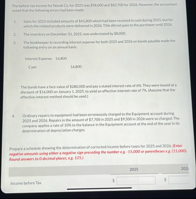 The before - tax income for Novak Ca for 2 0 2 5