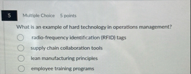 Multiple Choice 5 points What is an example of