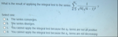 What is the result of applying the integral test