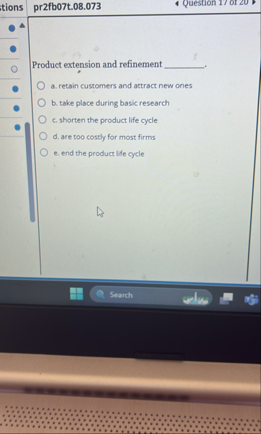 tions pr 2 fb 0 7 t . 0 8 . 0 7 3 Question 1 7 or