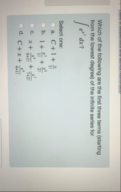 Which of the following are the first three terms