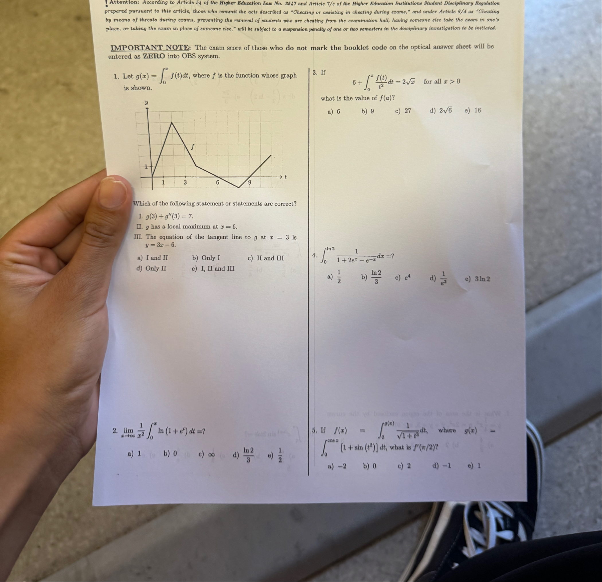 Attention: According to Article 5 4 of the Higher