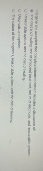 It is generally accepted that complete informed