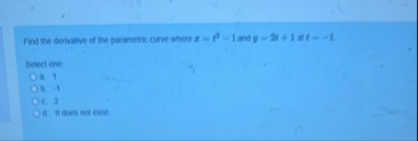 Find the definative of the parametric arve shere