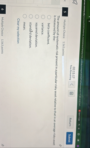 0 2 : 1 1 : 1 7 Time Remaining 5 Multiple Choice