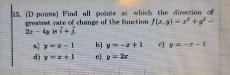 ( D points ) Find all points at which the