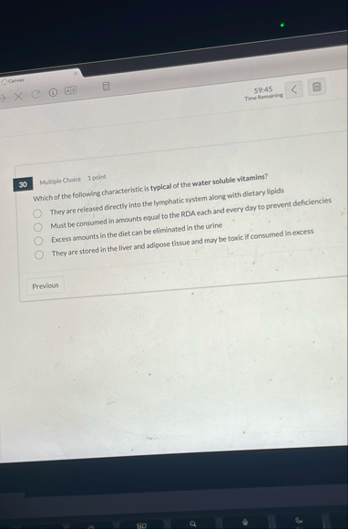 5 9 . 4 5 Time Remaining 3 0 Muttiole Cholce 1