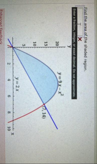 Find the area of the shaded region. Enter a