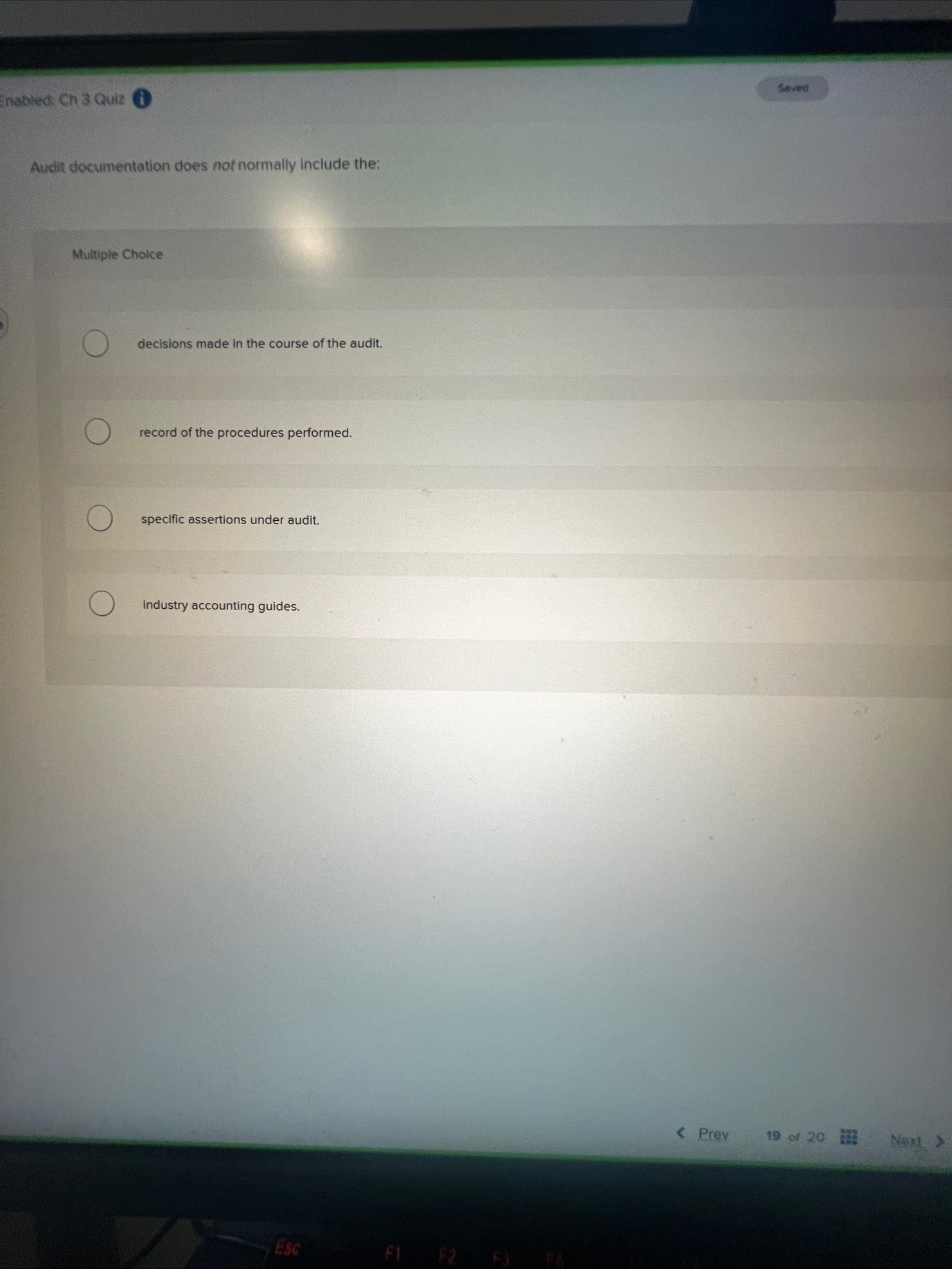 Audit documentation does not normally include