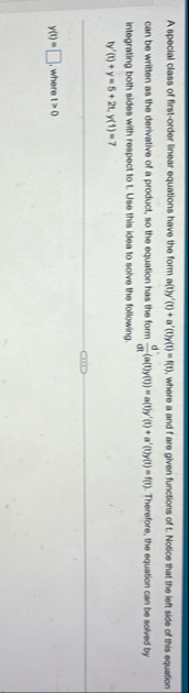 A special class of first - order linear equations