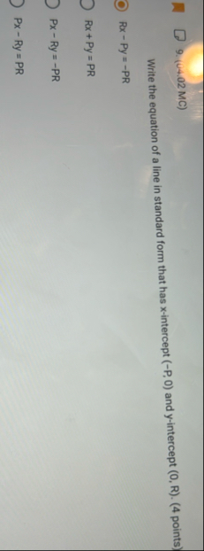 ( U 4 . 0 2 MC ) Write the equation of a line in