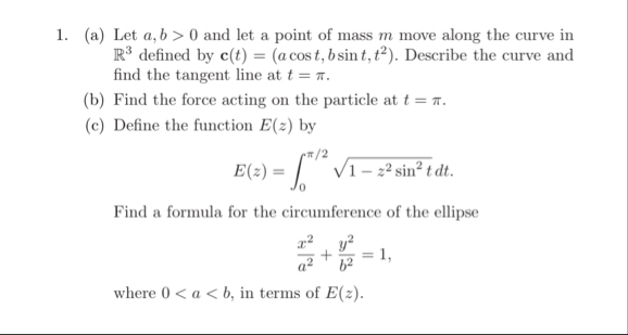 ( a ) Let a , b > 0 and let a point of mass m
