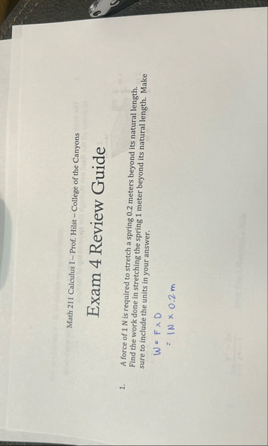 Math 2 1 1 Calculus I - Prof. Hilst - College of