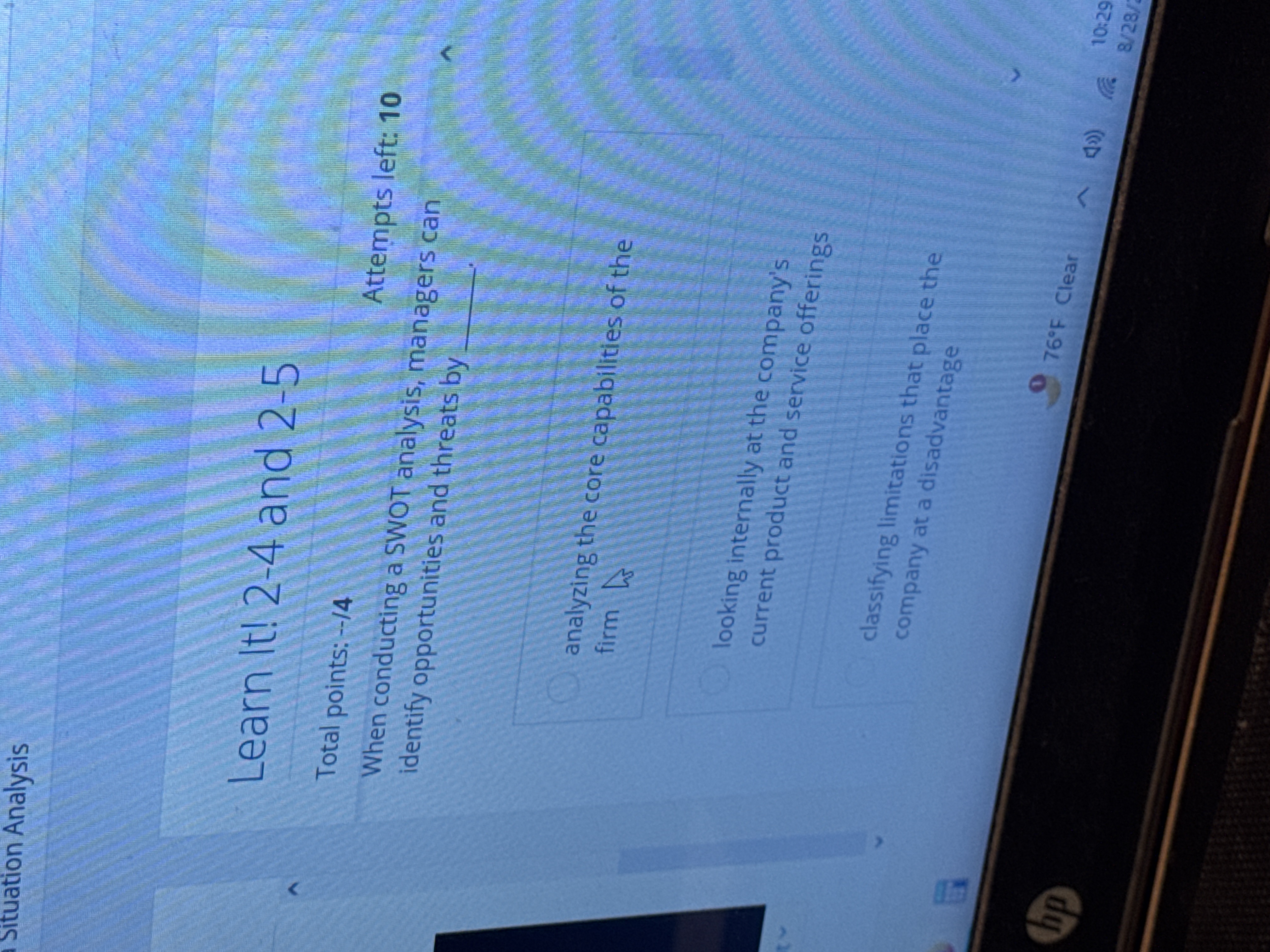 Learn It ! 2 - 4 and 2 - 5 Total points: - - / 4