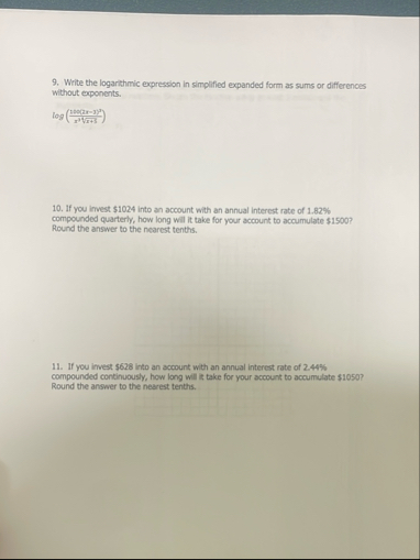Write the logarithmic expression in simplified