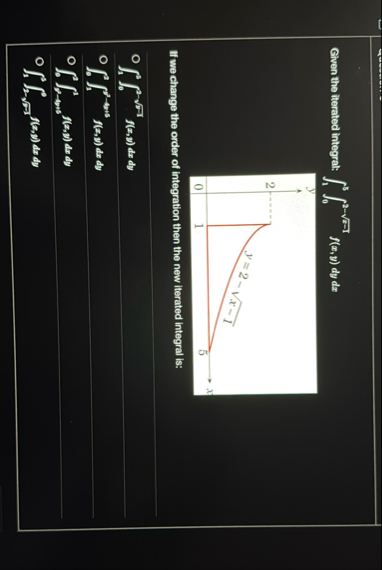 Given the iterated integret: 5 2 - x - 1 2 n x