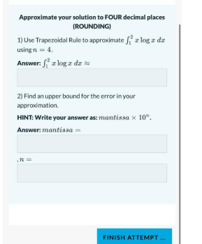 Approximate your solution t o FOUR decimal places