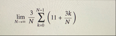 lim N 3 N k = 0 N - 1 ( 1 1 3 k N )