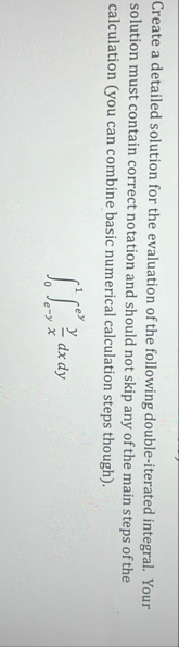 Create a detailed solution for the evaluation of