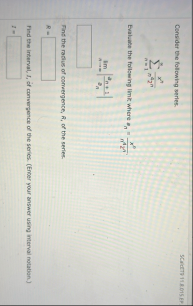 Consider the following series. SCalcET 9 1 1 . 8