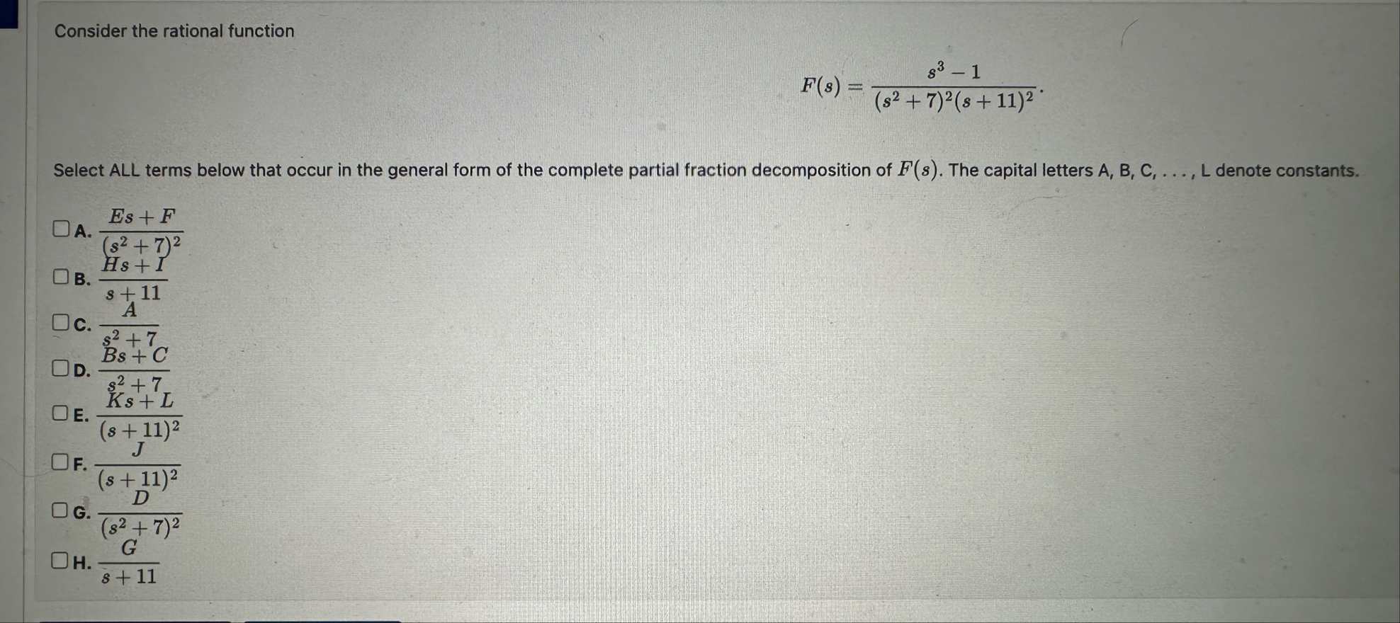 Consider the rational function F ( s ) = s 3 - 1