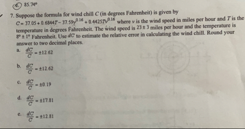 ( e . ) 8 5 . 7 4 7 . Suppose the formula for