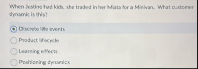 When Justine had kids, she traded in her Miata