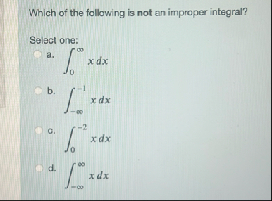 Which of the following is not an improper