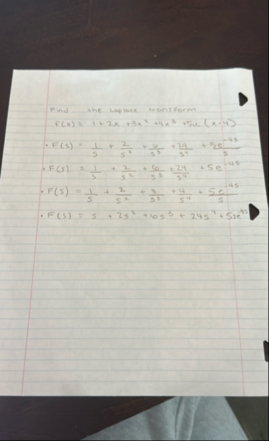 Find the loplace transform F ( x ) = 1 2 x 3 x 2