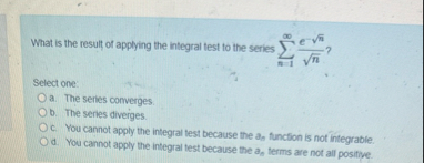 What is the result of applying the integral test