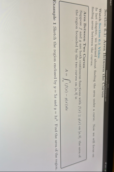 Section 6 . 1 : Aren term ans Watch Section 6 . 1