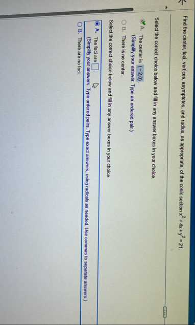 Find the center, foci, vertices, asymptotes, and