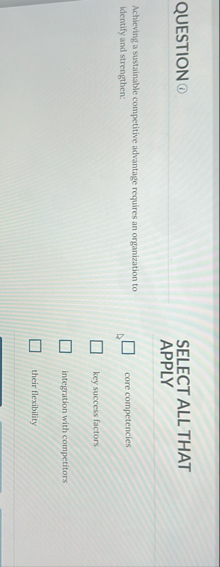 QUESTION ( 1 ) Achieving a sustainable