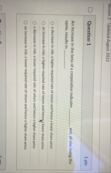 Version 2 - Updated August 2 0 2 2 Question 1 1