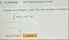 [ - / 4 Points ] , 0 5 Submissions Used Evaluate