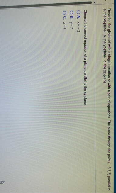 Describe the given set with a single equation or