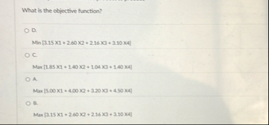 What is the objective function? D . M n ( 9 . 1 5