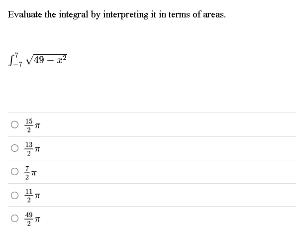 Evaluate the integral b y interpreting i t i n
