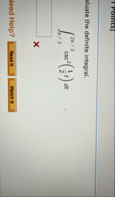 TPoints ] 3 2 3 c s c 2 ( 1 2 t ) d t