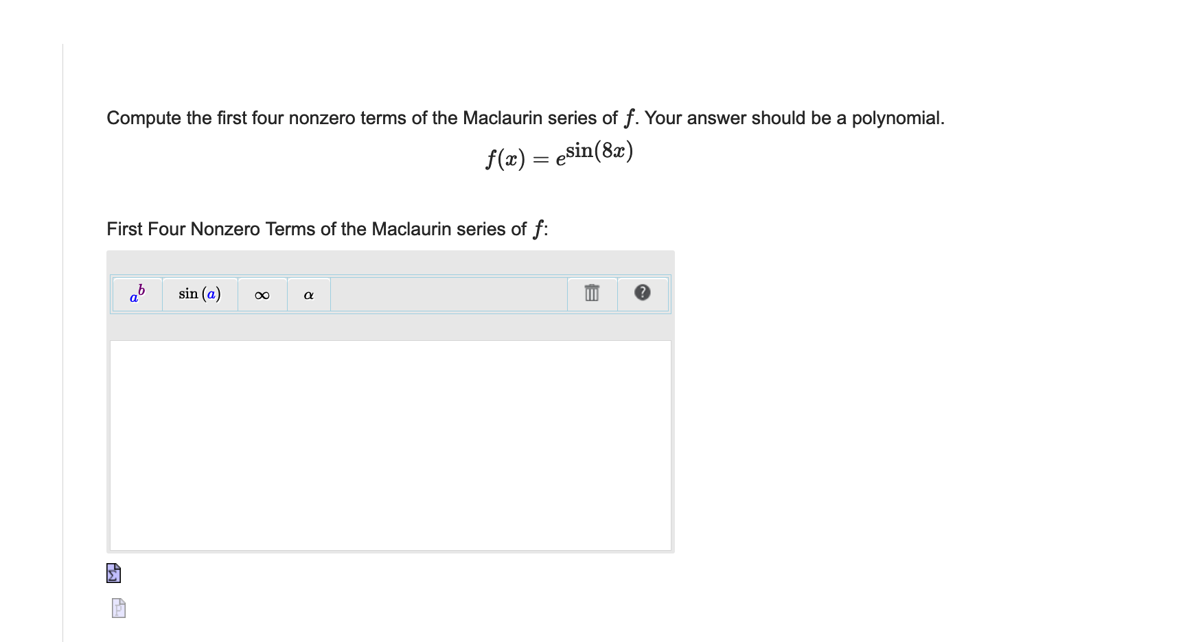 Find the first four nonzero terms o f the