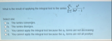 What is the result of applying the integral test