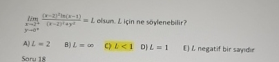 lim { : [ x 2 + ] y 0 + ( x - 2 ) 2 l n ( x - 1 )