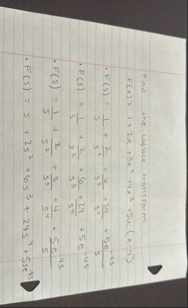 Find the Laplace transform f ( x ) = 1 2 x 3 x 2