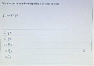 Evaluate the integral by interpreting it in terms