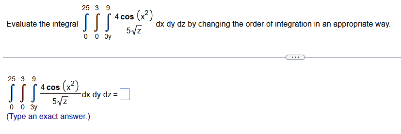 1 6 . 4 . 5 6 Evaluate the integral 0 2 5 0 3 3 y