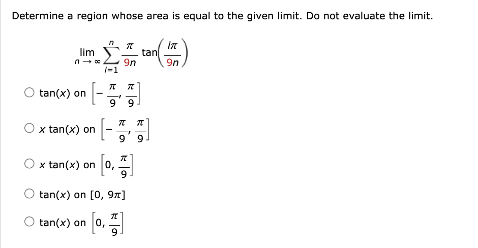 Determine a region whose area i s equal t o the