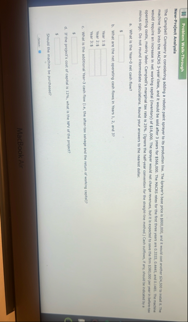 Problem Walk - Through New - Project Analysis The