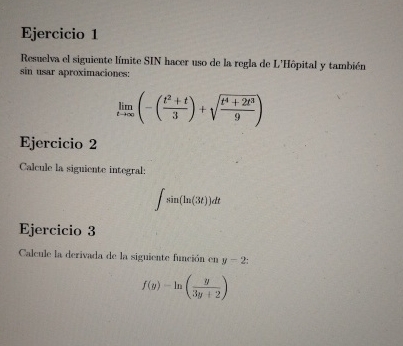 Ejercicio 1 Resuelva el siguiente l mite SIN