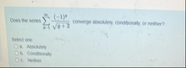 Does the series i ( - 1 ) e 9 2 2 converge