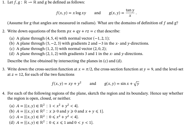 Let f , g : R R and g b e defined a s follows: f